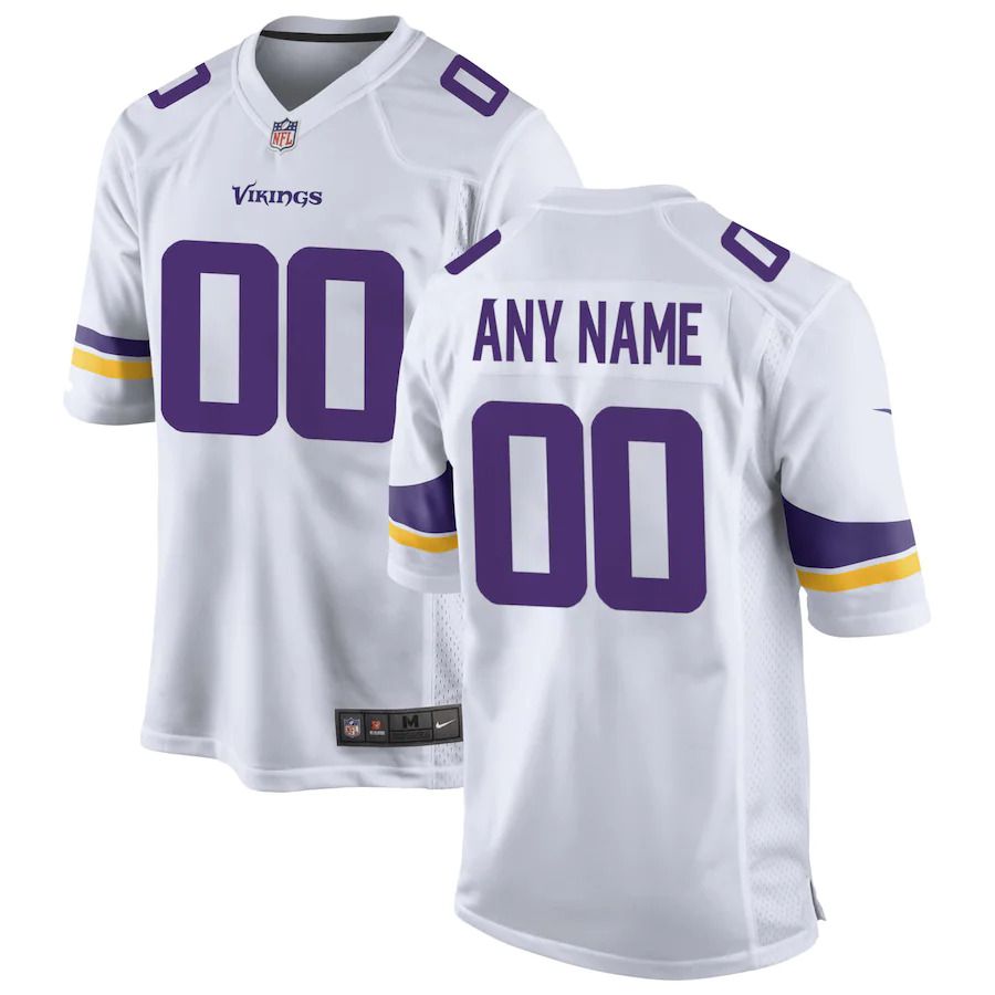 Men Minnesota Vikings Nike White Custom Game NFL Jersey->customized nfl jersey->Custom Jersey